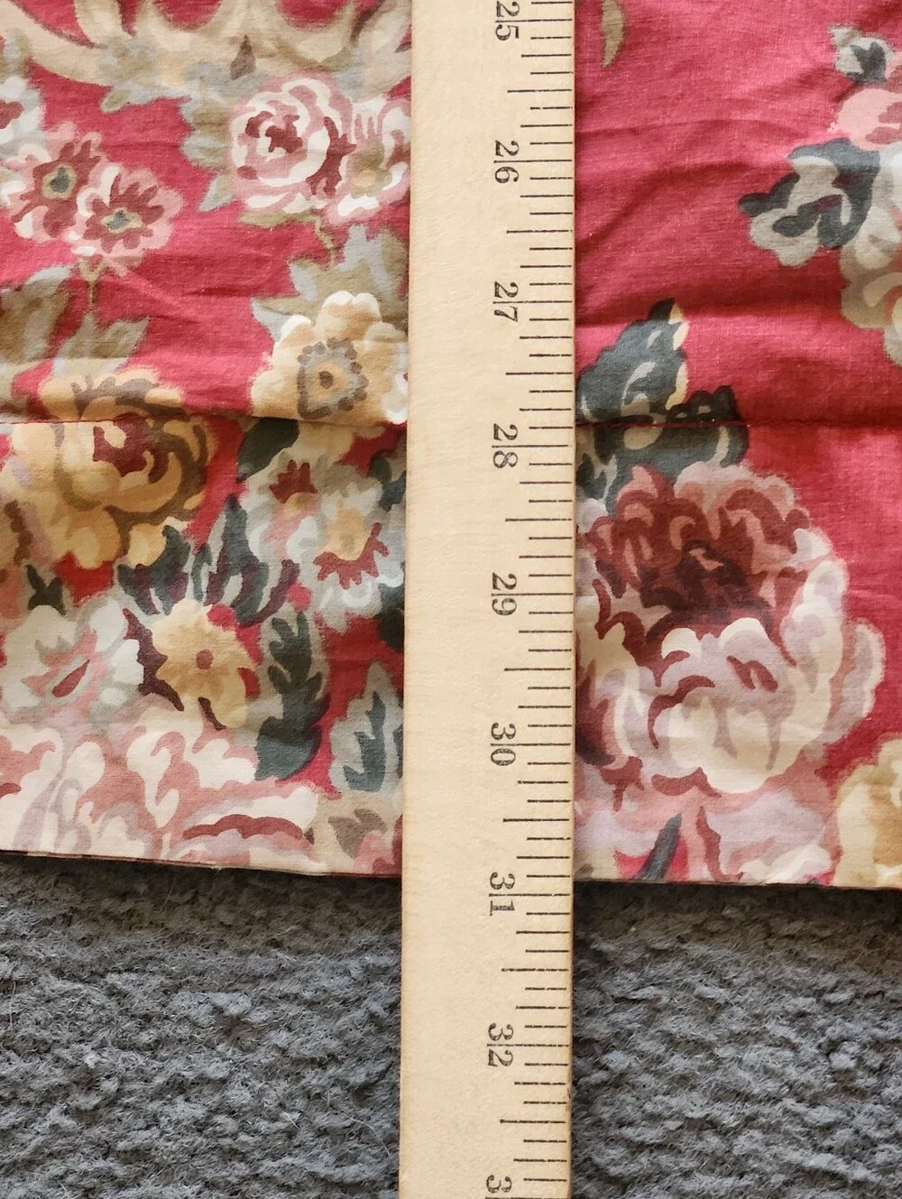 RALPH LAUREN Pillowcase Sham Full Vintage 100% Cotton Red Made USA Floral